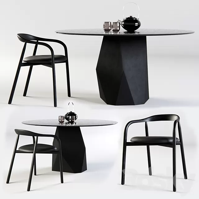 Furniture – Table and Chairs (Set) – 3D Models – 0069