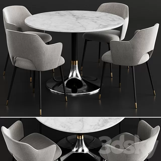 Furniture – Table and Chairs (Set) – 3D Models – 0146