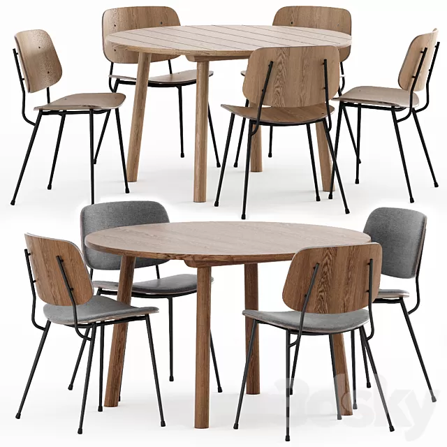 Furniture – Table and Chairs (Set) – 3D Models – 0175