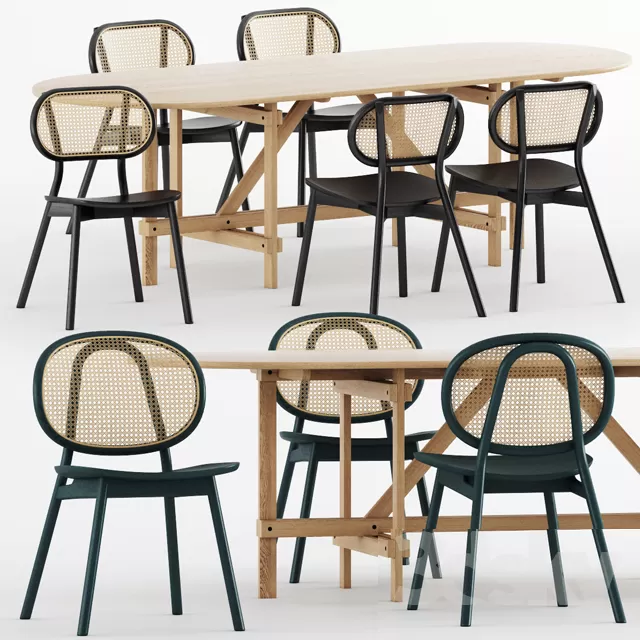 Furniture – Table and Chairs (Set) – 3D Models – 0194