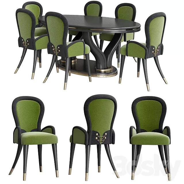 Furniture – Table and Chairs (Set) – 3D Models – 0201