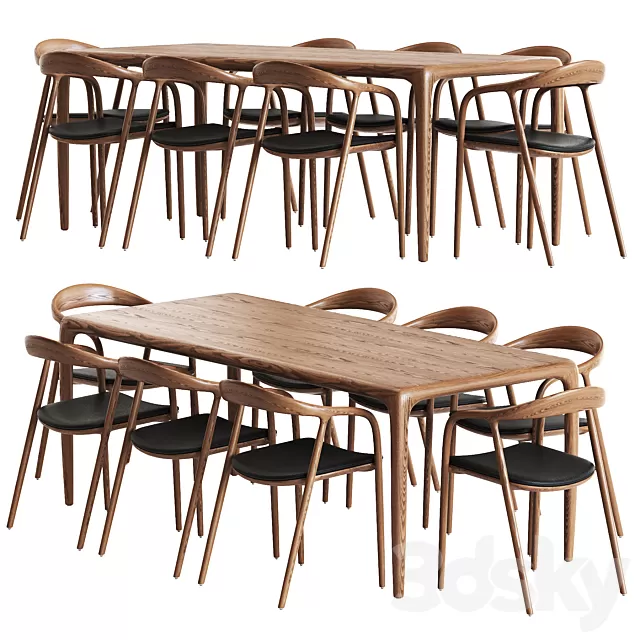 Furniture – Table and Chairs (Set) – 3D Models – 0233