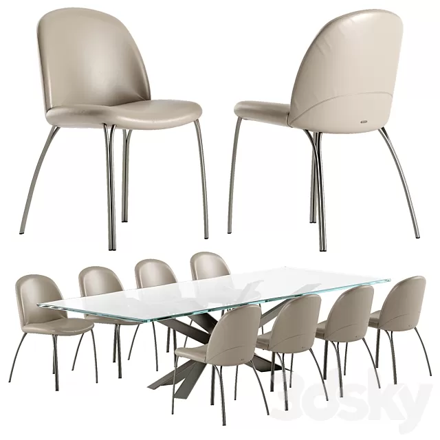Furniture – Table and Chairs (Set) – 3D Models – 0261