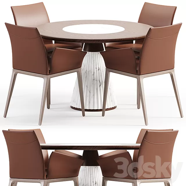Furniture – Table and Chairs (Set) – 3D Models – 0264