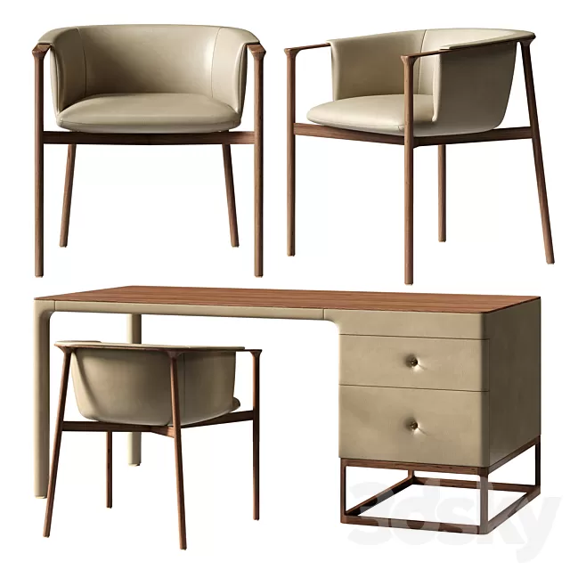 Furniture – Table and Chairs (Set) – 3D Models – 0265