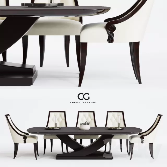 Furniture – Table and Chairs (Set) – 3D Models – 0324