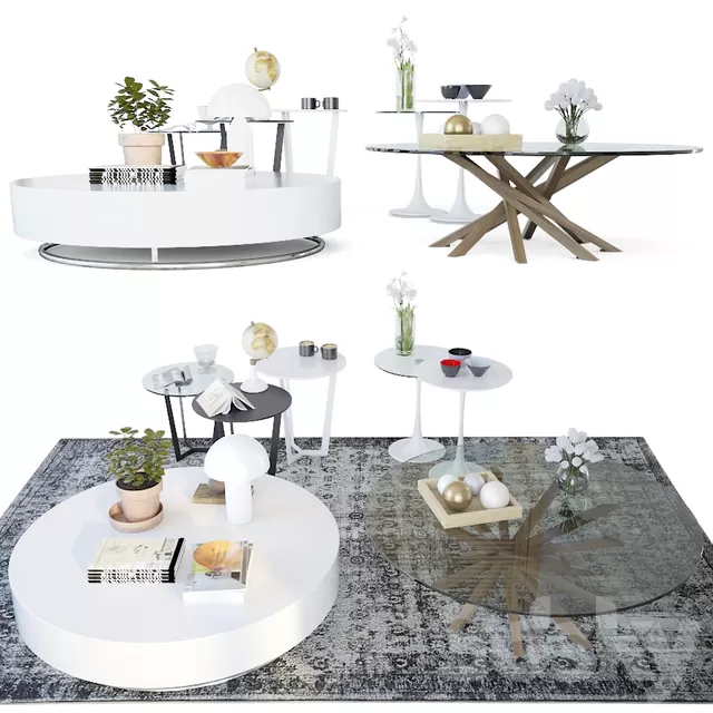 Furniture – Table and Chairs (Set) – 3D Models – 0363