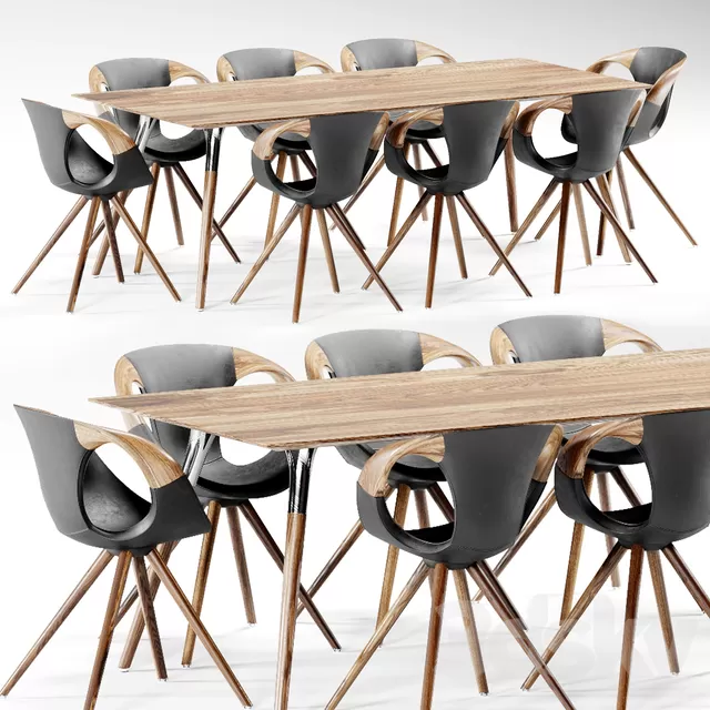 Furniture – Table and Chairs (Set) – 3D Models – AVE TONON Up Chair & Salt and Pepper Table 3D model