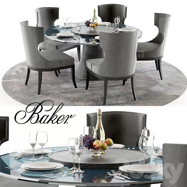 Furniture – Table and Chairs (Set) – 3D Models – Baker Katoucha and Marat 3D Model
