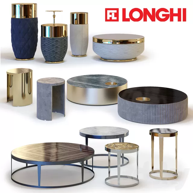 Table 3D Models – FRATELLI LONGHI Coffee Tables Set 01
