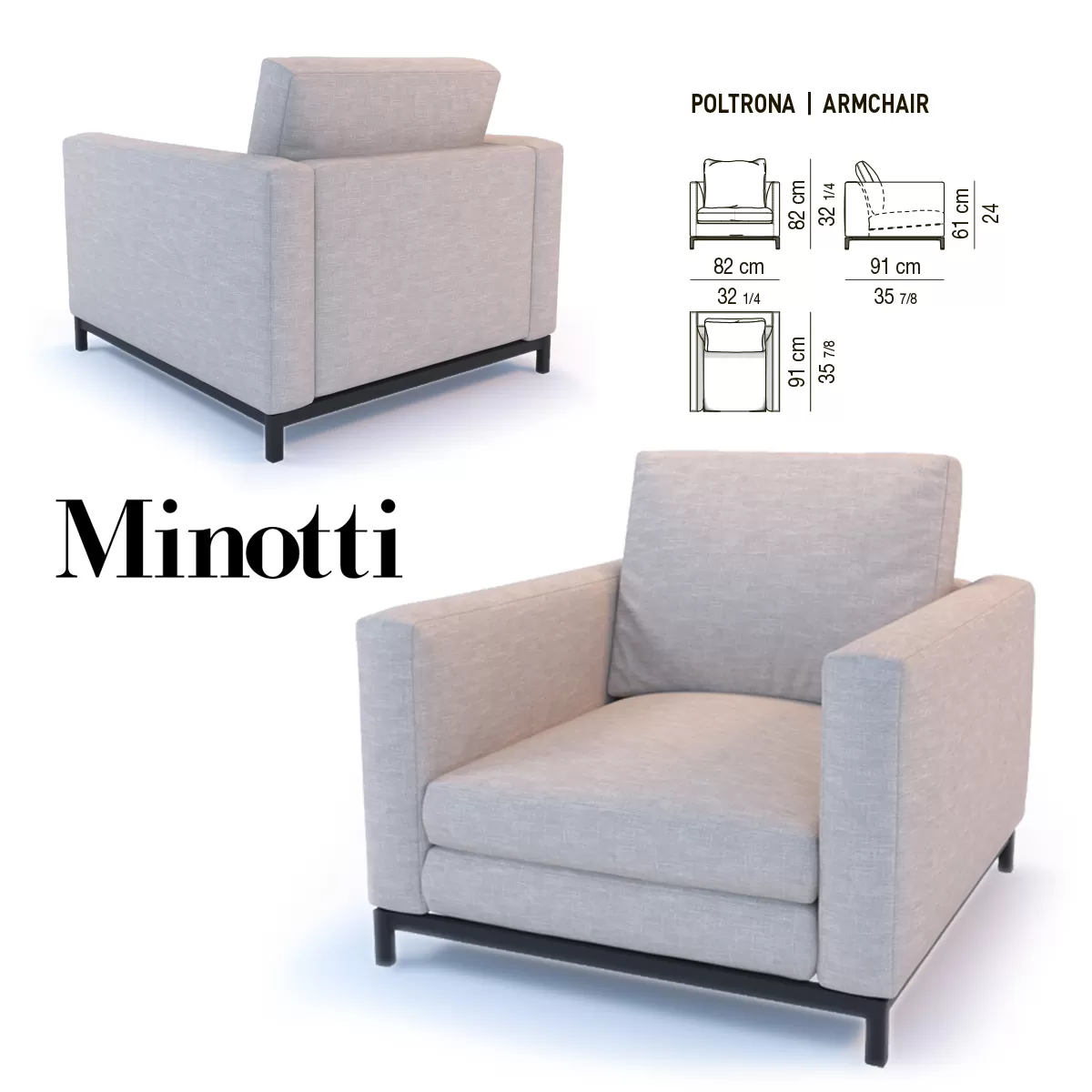 Armchair 3D Models – Armchair Poltrona Minotti