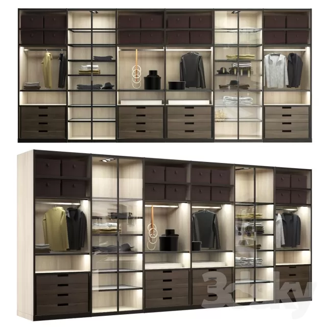 Wardrobe – Display Cabinets – 3D Models –  Dressing Fitted POLIFORM