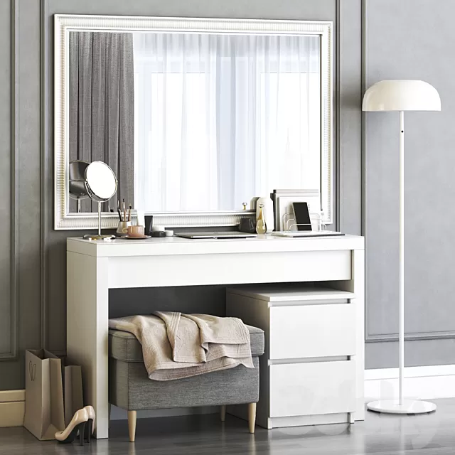 Dressing Table – 3D Models – MALM Dressing Table by IKEA and decor