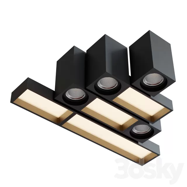 Spot Light – 3D Models – Modular Lighting Instruments QBINI Set; design by Florent Coirier