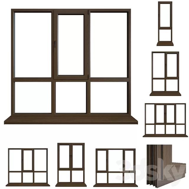 Windows – 3D Models – Aluminium windows