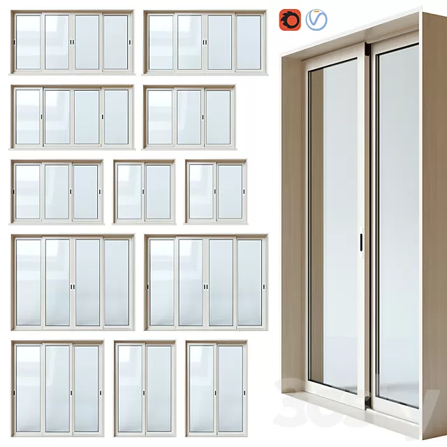 Windows – 3D Models – Sliding windows and doors