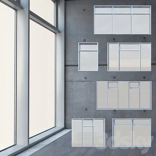 Windows – 3D Models – Stained glass with radiator 04