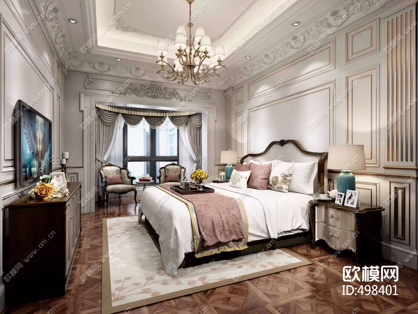 Bedroom 3D Scenes – European – 0148