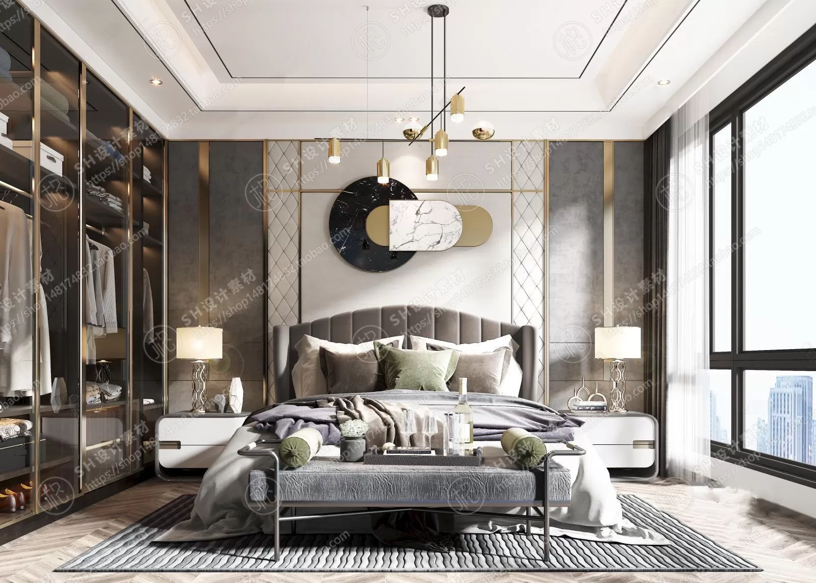 BEDROOM 3D SCENES – VRAY RENDER – 286
