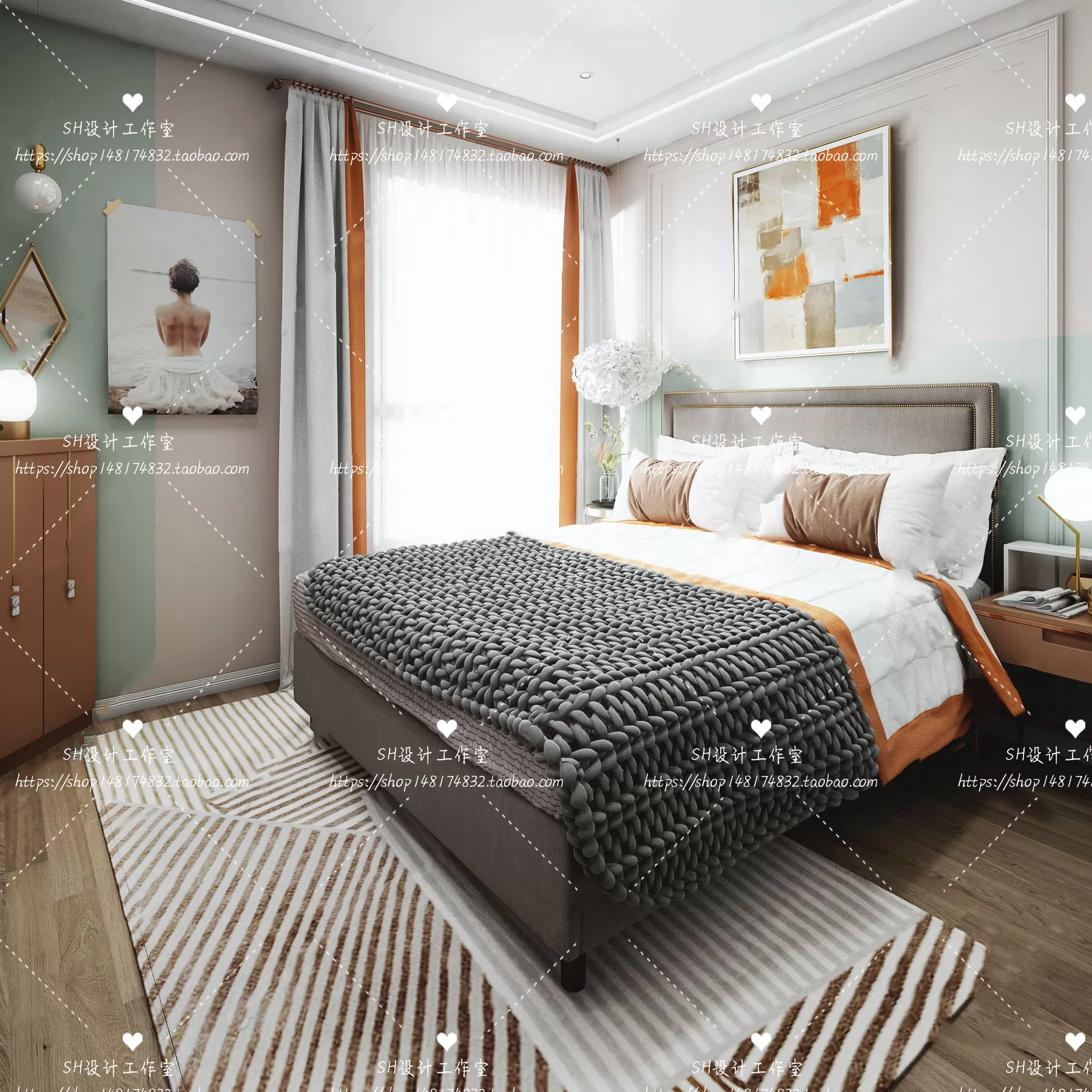 BEDROOM 3D SCENES – VRAY RENDER – 421