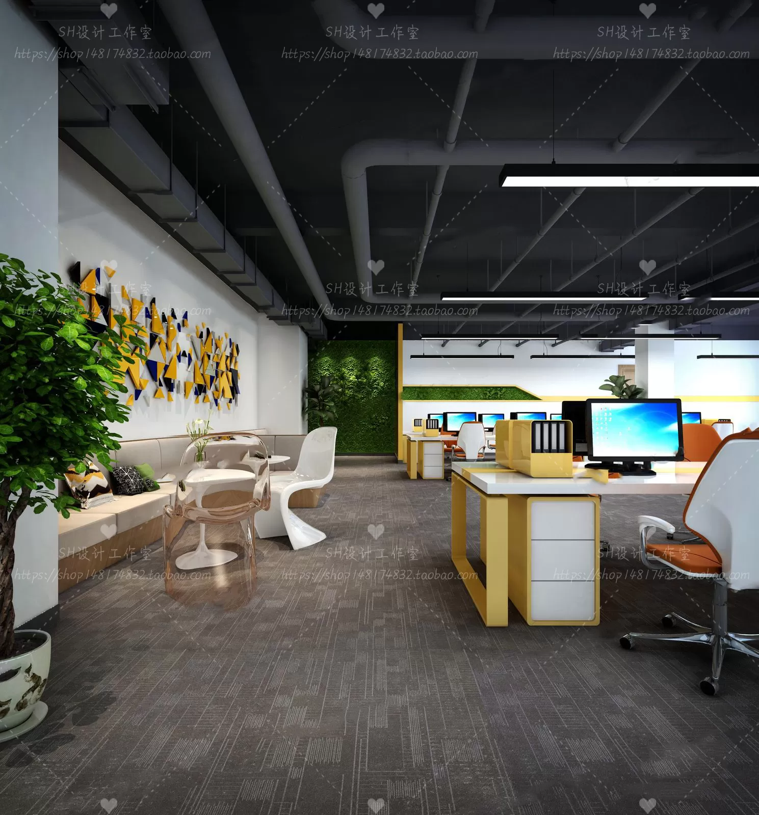 STUDIO OFFICE 3D SCENES – VRAY RENDER – 30