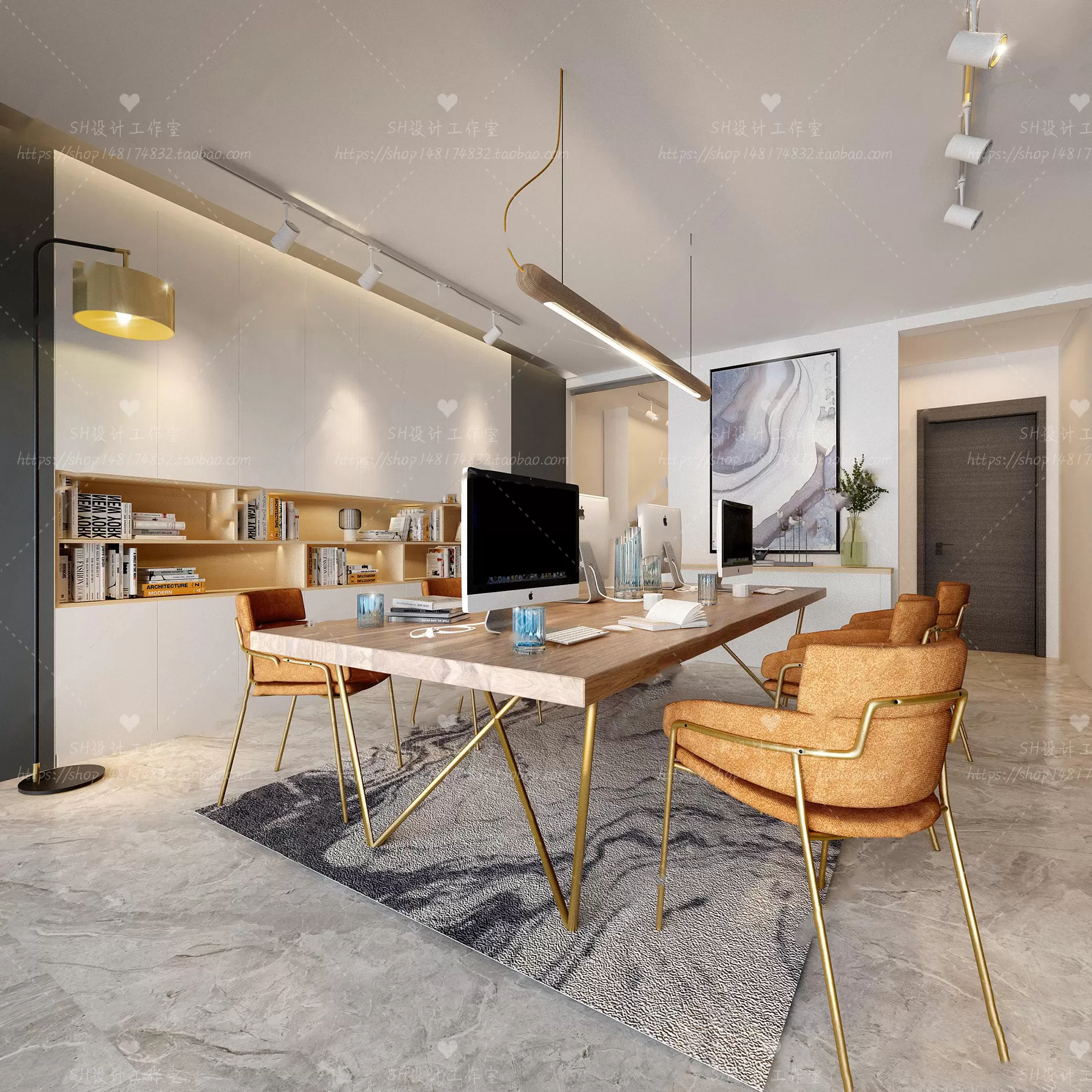 STUDIO OFFICE 3D SCENES – VRAY RENDER – 35
