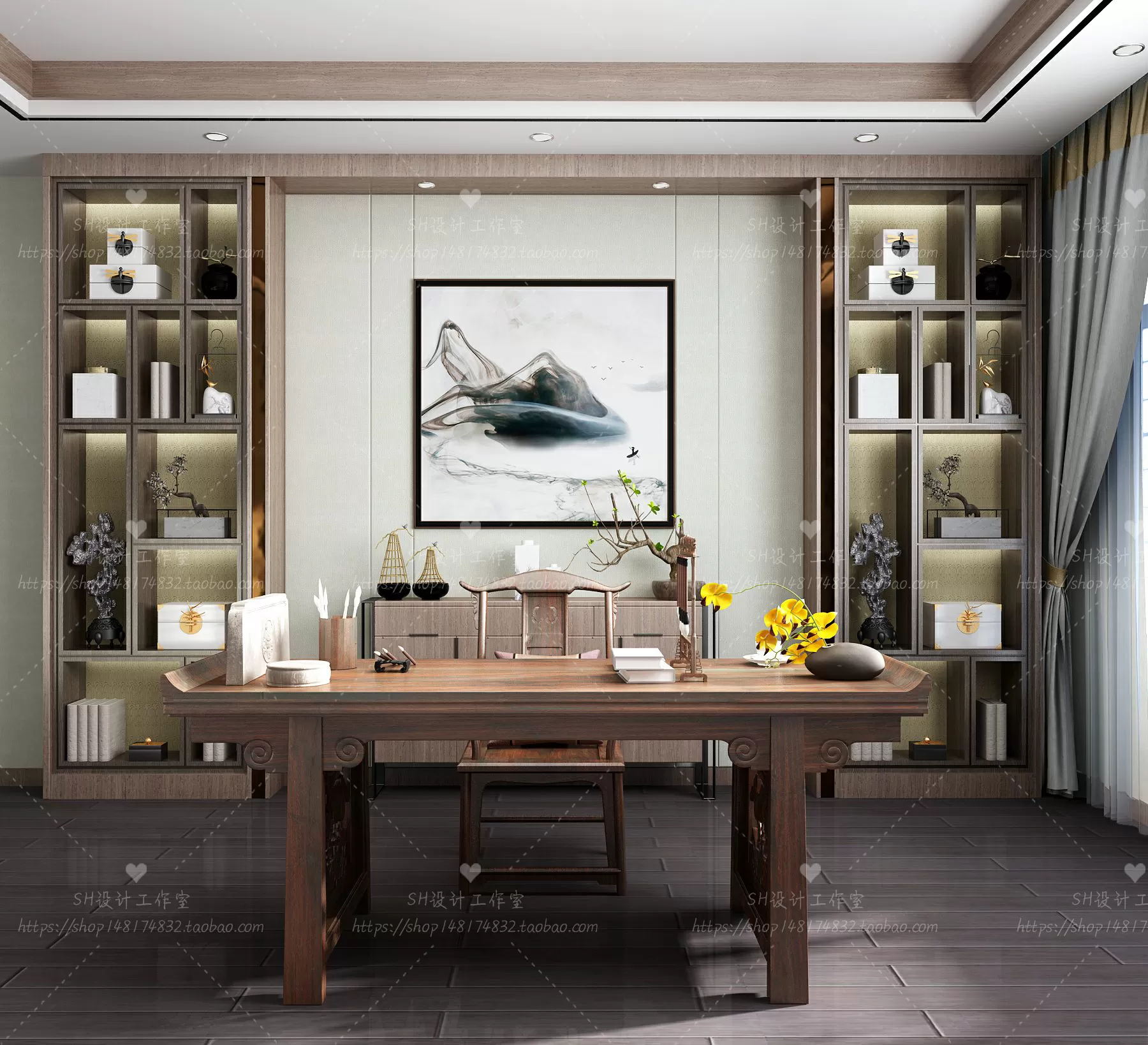 STUDY ROOM 3D SCENES – VRAY RENDER – 95