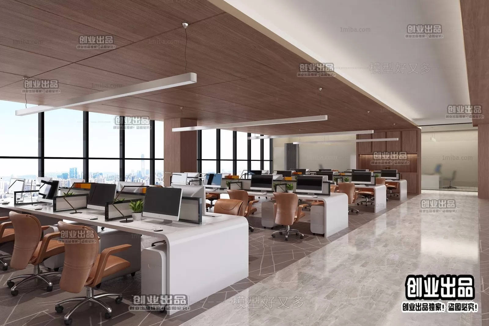 3D OFFICE INTERIOR (VRAY) – WORKSPACE 3D SCENES – 152
