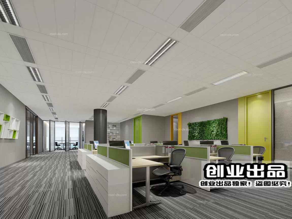 3D OFFICE INTERIOR (VRAY) – WORKSPACE 3D SCENES – 165