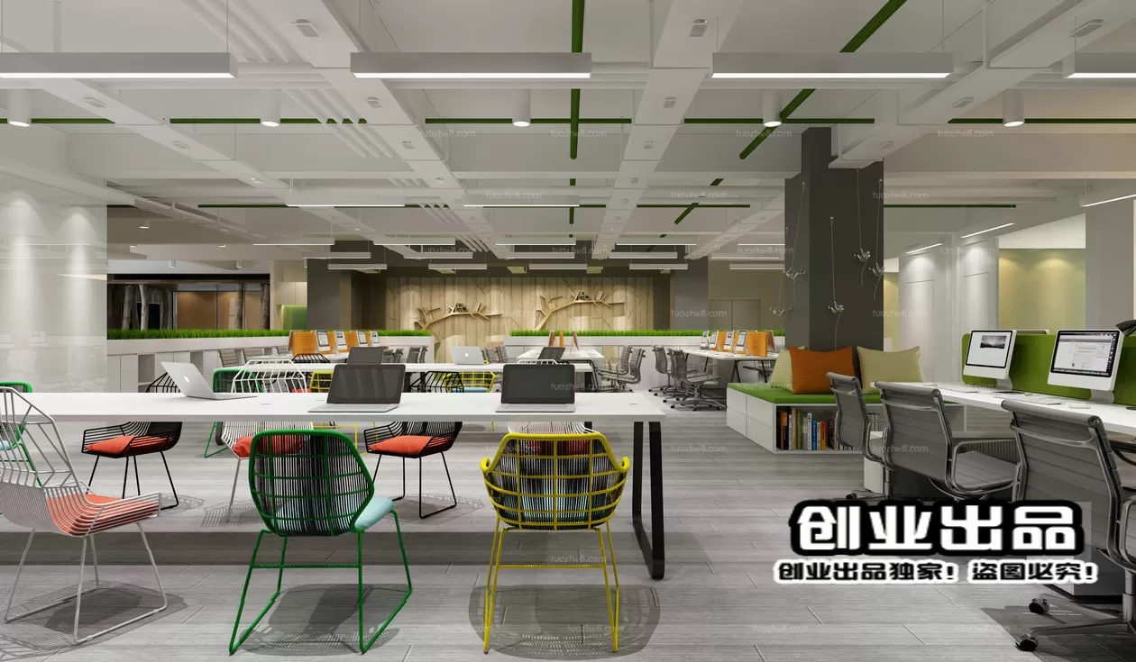 3D OFFICE INTERIOR (VRAY) – WORKSPACE 3D SCENES – 166