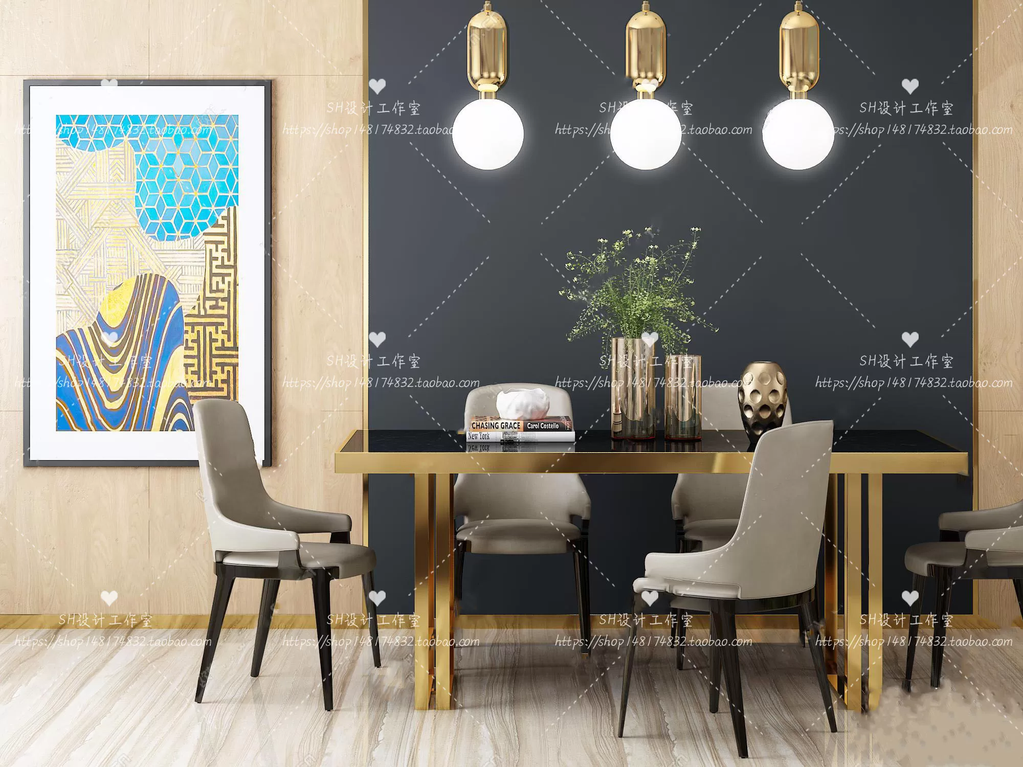 Table And Chairs – 3D Models – 0975