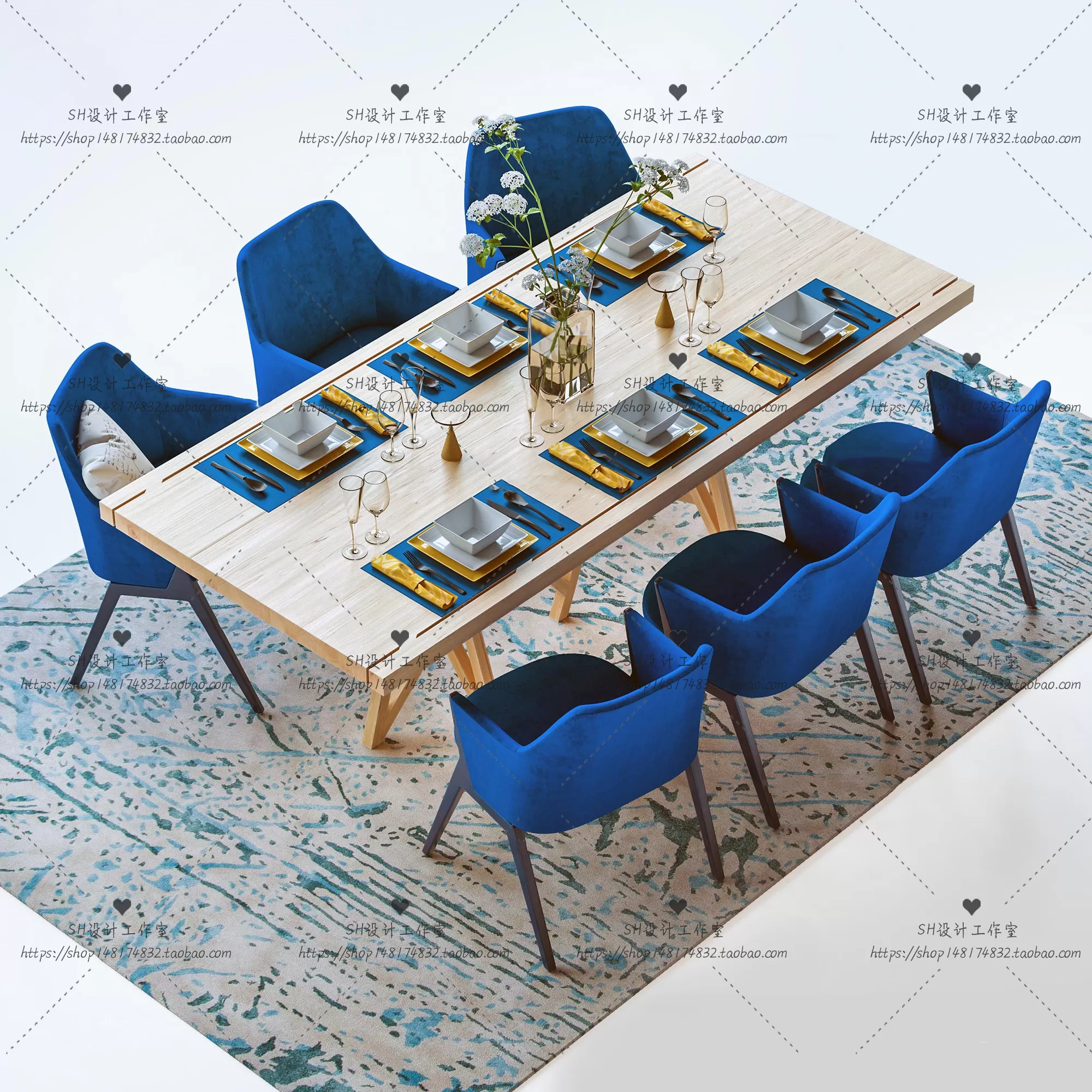 Table And Chairs – 3D Models – 0986