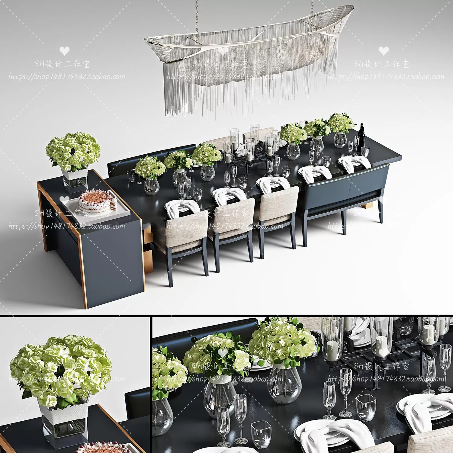 Table And Chairs – 3D Models – 0989