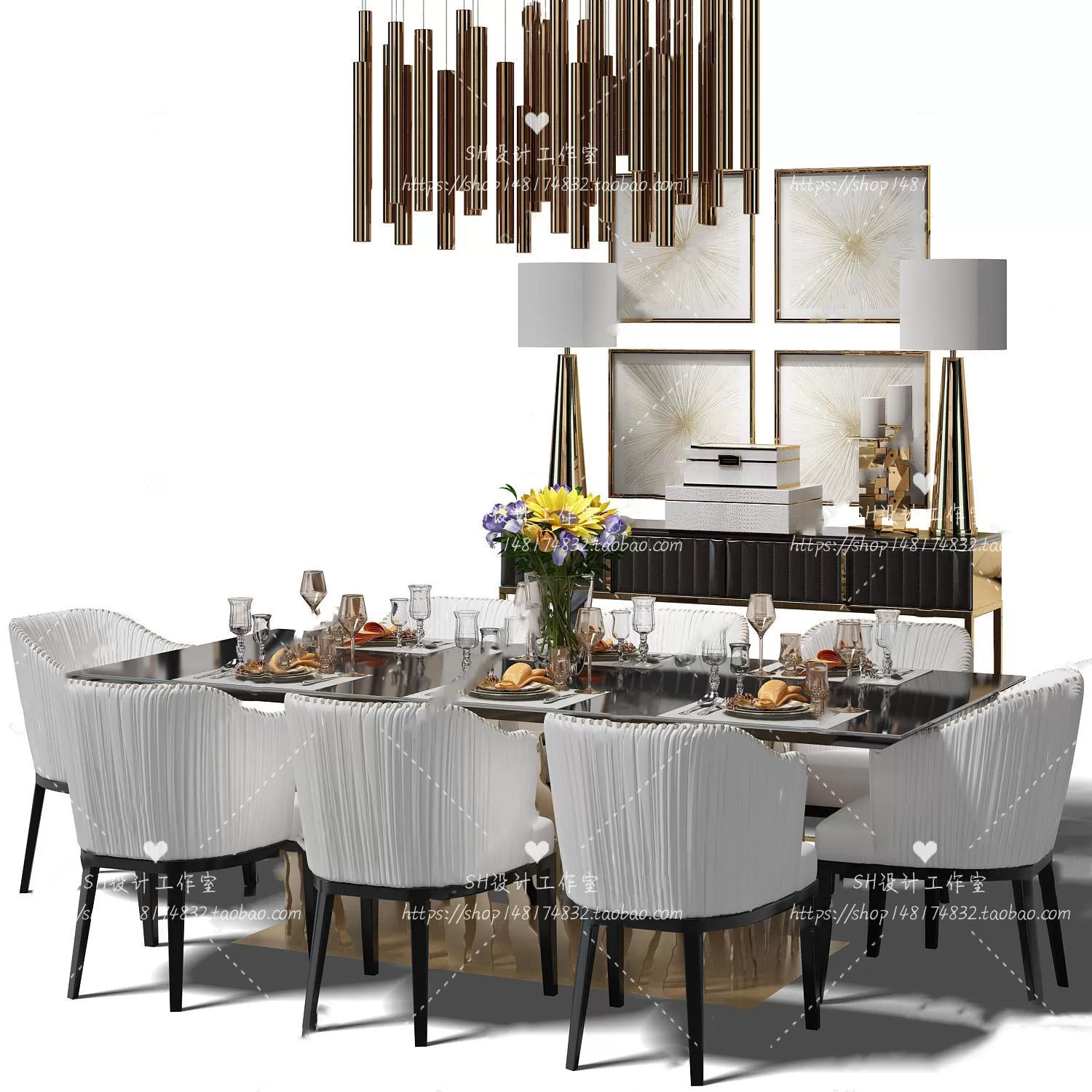 Table And Chairs – 3D Models – 0993