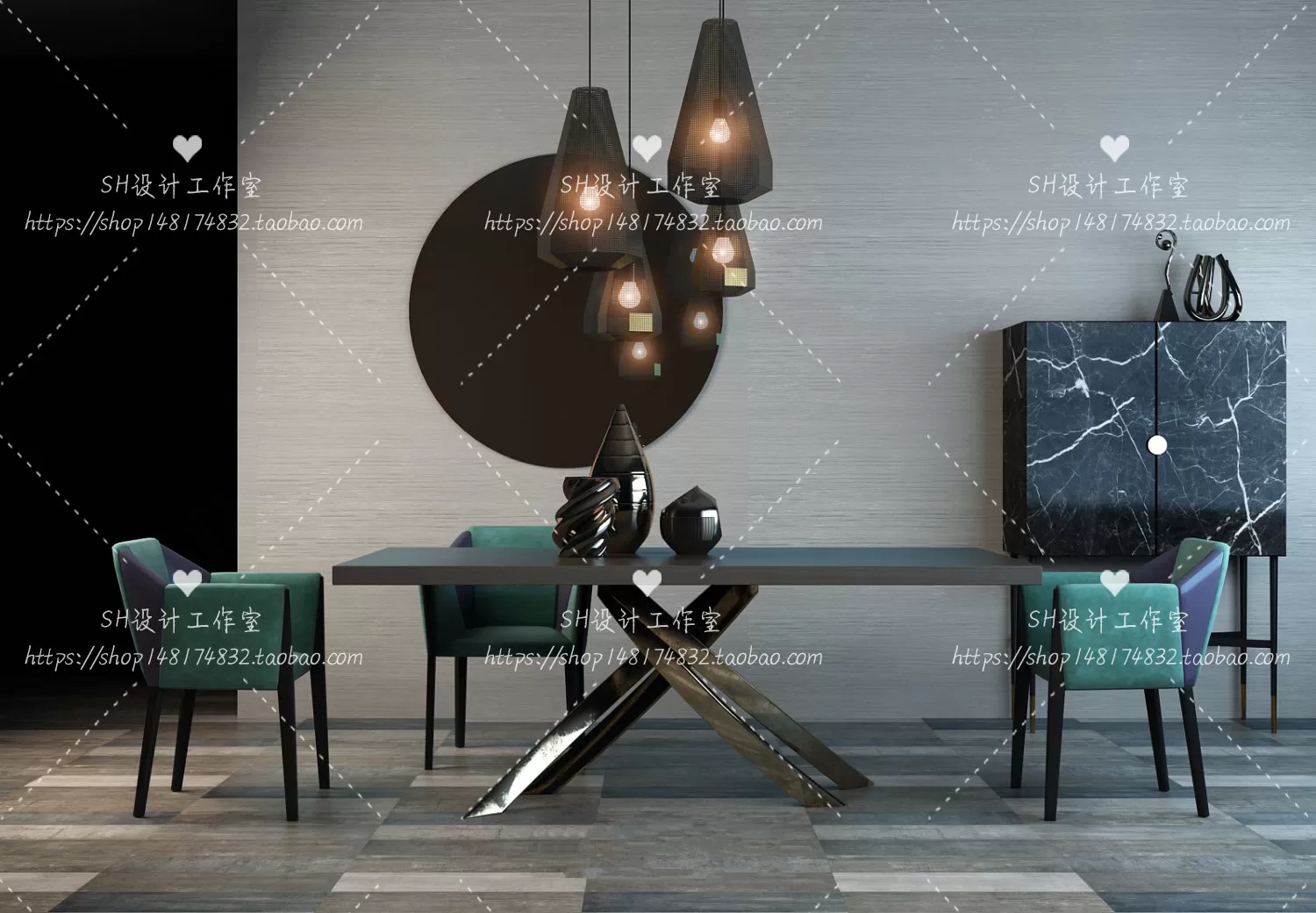 Table And Chairs – 3D Models – 1042