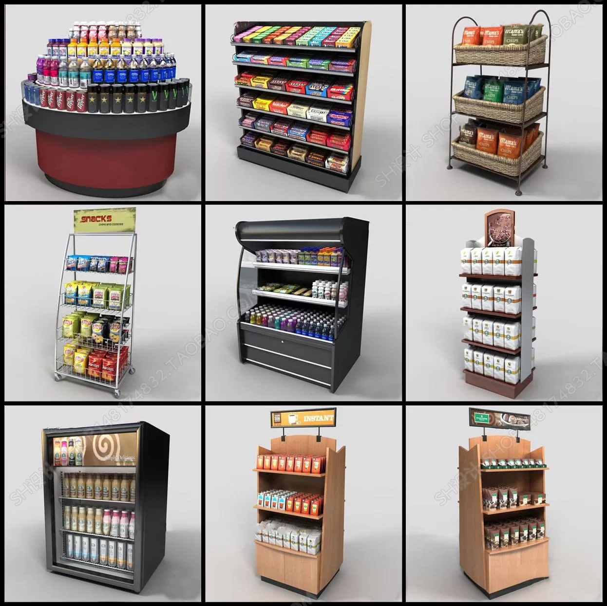 Supermarket Shelf Cabinet – 3D Models – 0007