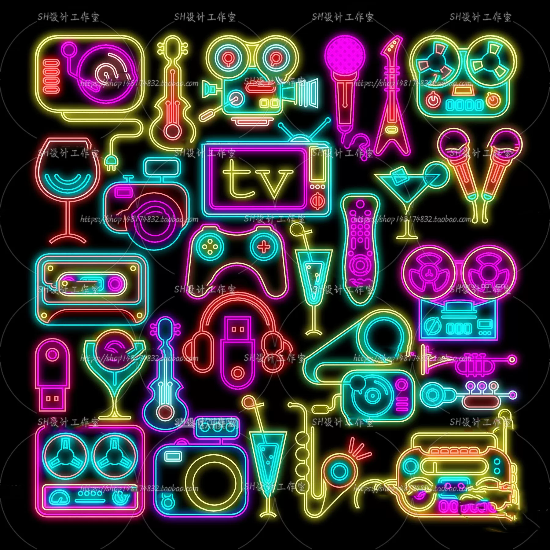 Neon Tube Light – 3D Models – 0006