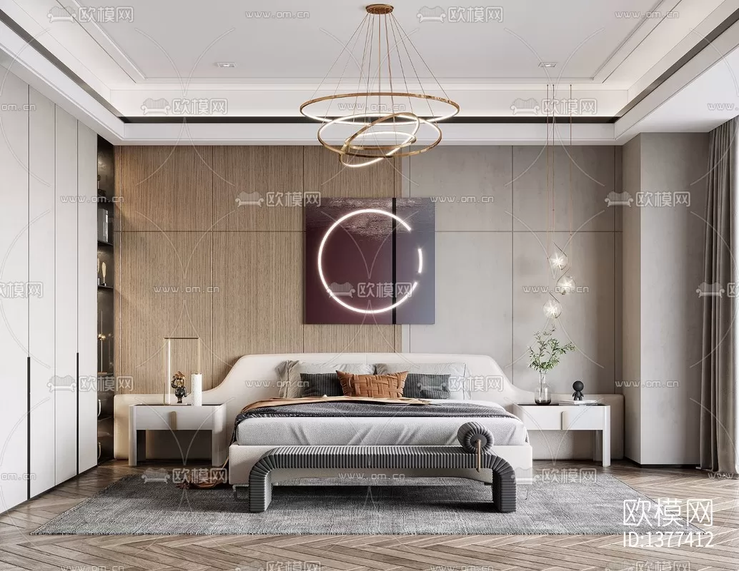 Corona Render 3D Scenes – Bedroom – 0003