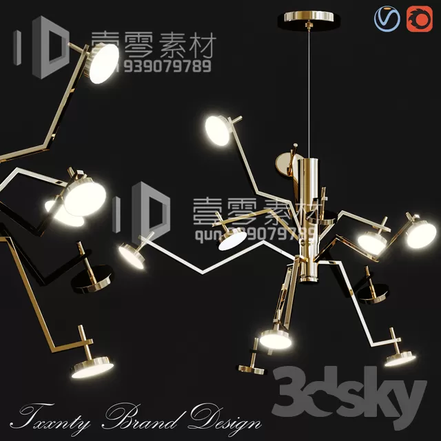 3DSKY MODELS – CEILING LIGHT – No.222