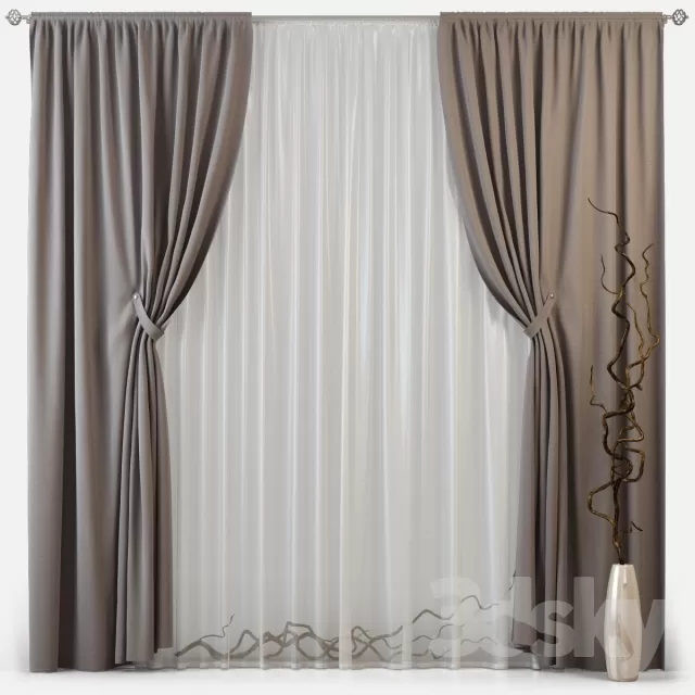 3DSKY MODELS – CURTAIN 3D MODELS – 029