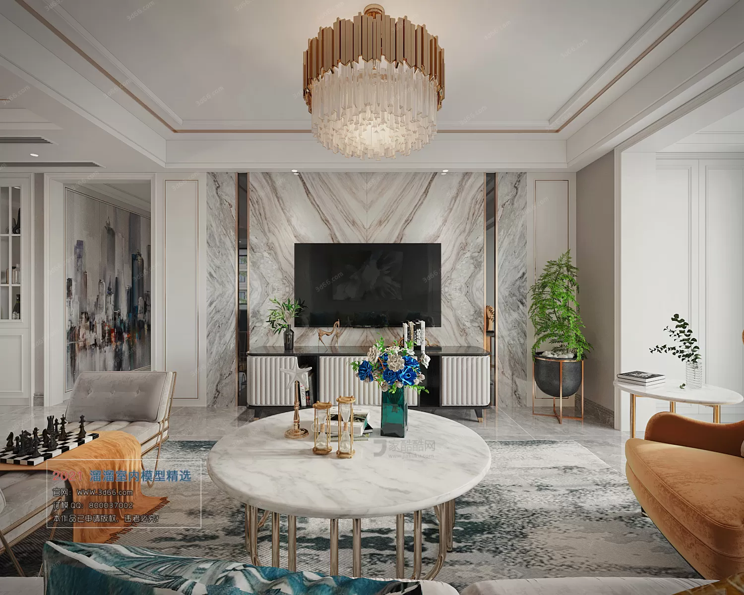 3DSKY PRO MODELS – LIVING ROOM 3DS MAX