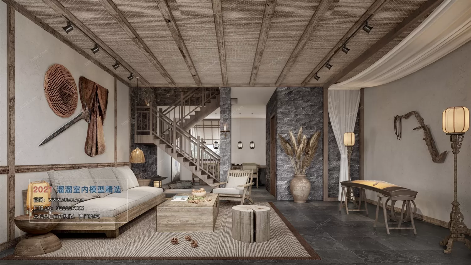 3DSKY PRO MODELS – LIVING ROOM 3DS MAX