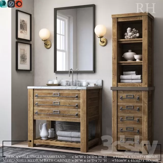 3DSKYFREE – BATHROOM 3DS MAX MODELS