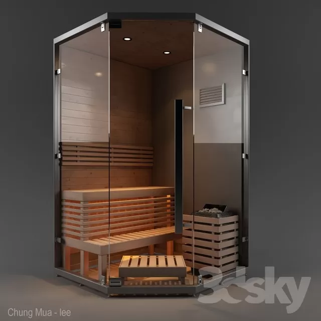 3DSKYFREE – BATHROOM - BATH CUBICLE 3DS MAX MODELS