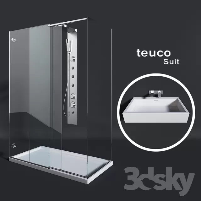 3DSKYFREE – BATHROOM - BATH CUBICLE 3DS MAX MODELS