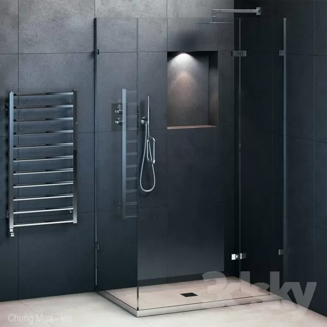 3DSKYFREE – BATHROOM - BATH CUBICLE 3DS MAX MODELS
