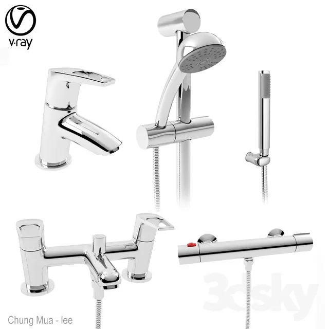 3DSKYFREE – BATHROOM - BATH CUBICLE 3DS MAX MODELS