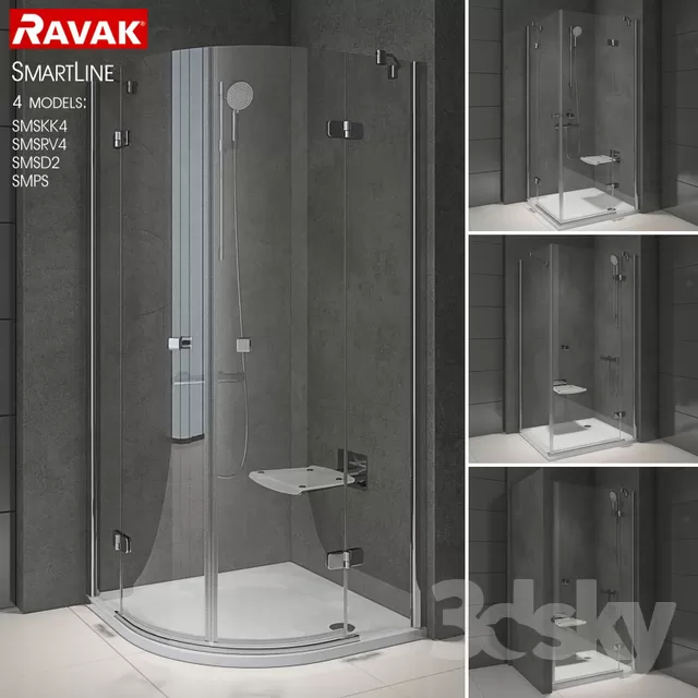 3DSKYFREE – BATHROOM - BATH CUBICLE 3DS MAX MODELS