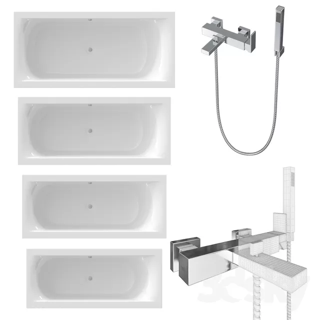 3DSKYFREE – BATHROOM - BATHTUB 3DS MAX MODELS