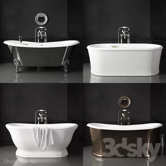 3DSKYFREE – BATHROOM - BATHTUB 3DS MAX MODELS